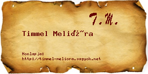 Timmel Melióra névjegykártya